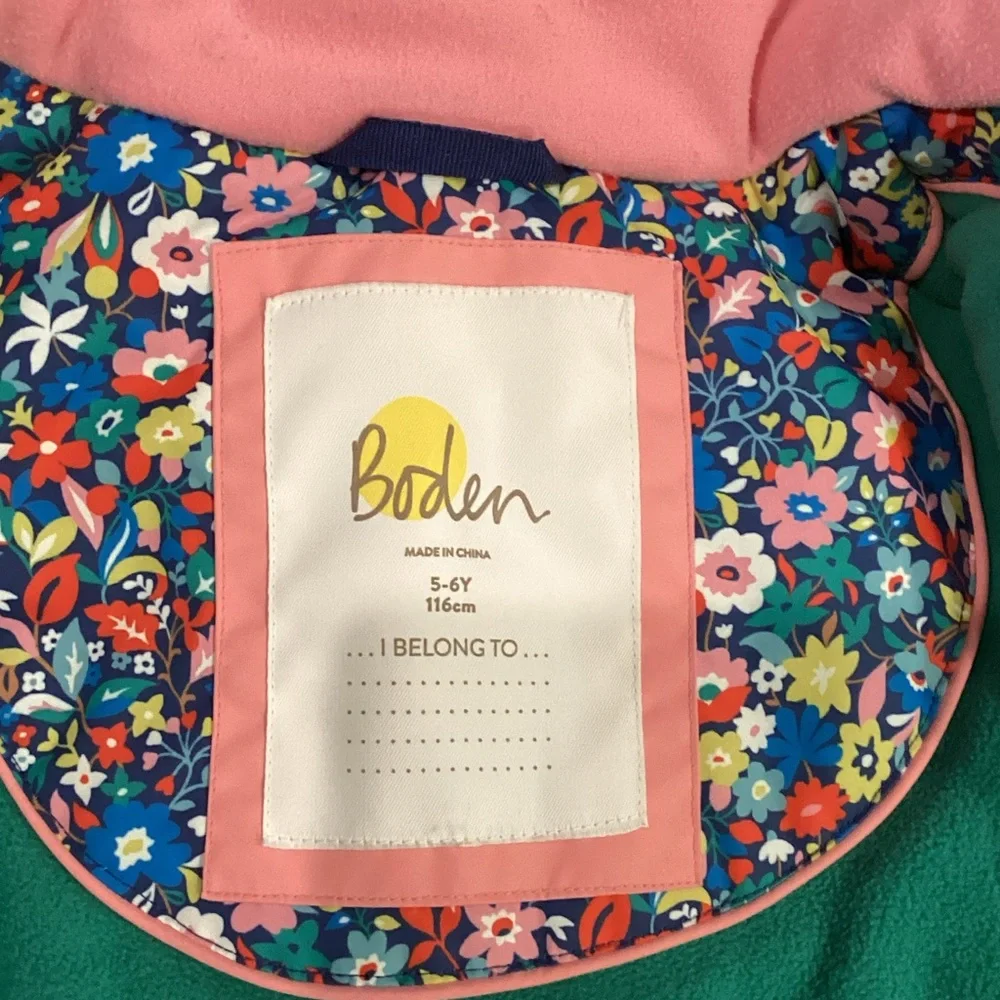 Mini Boden Floral Navy Floral Jacket and Snow Pants - Picture 5 of 9